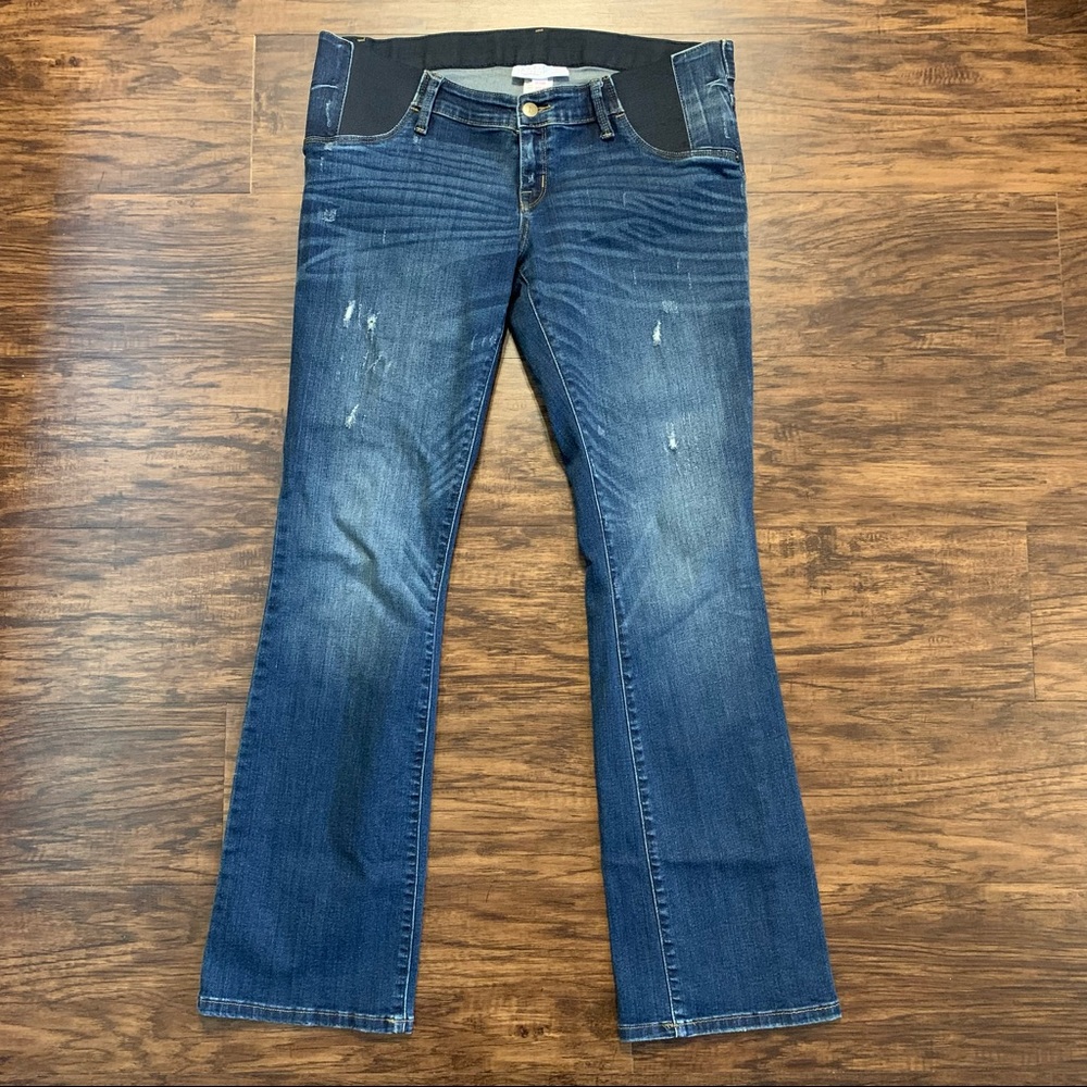 Isabel Maternity Skinny Bootcut Jeans Expandable Side Panels